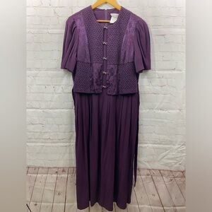 Miss Dorby Dress Womens Size 14 Purple Crochet Bodice Event Mother Wedding